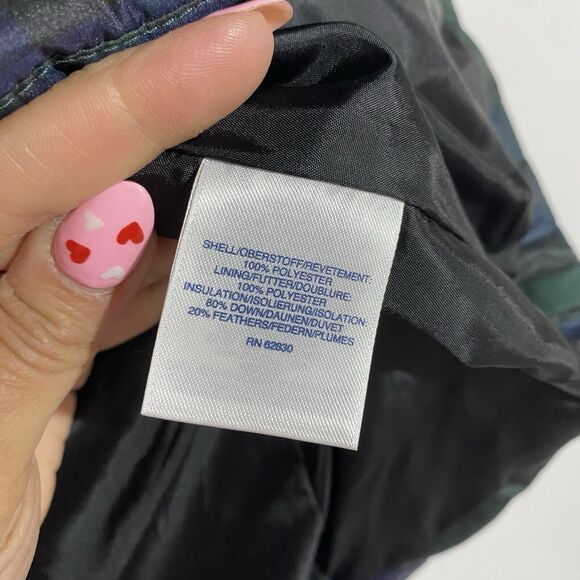 Lands End Vest Womens XL Green Quilted Down Tartan Plaid Outdoors Granola Girl - Picture 4 of 11